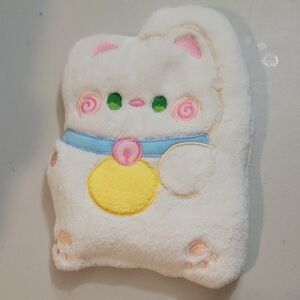 Cute White Plush Cat Pillow